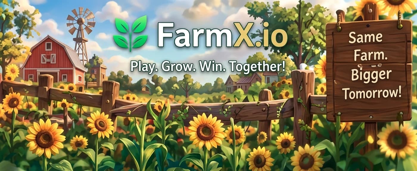 FarmX.io. Play. Grow. Win. Together! Same farm. Bigger tomorrow!